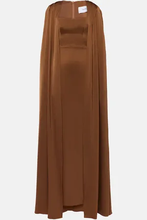 ALEX PERRY Caped satin gown