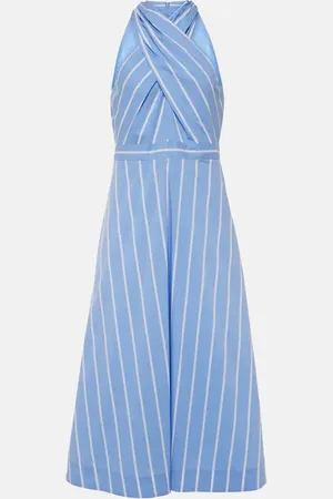 VERONICA BEARD Baylee striped poplin midi dress