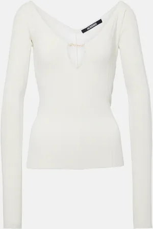Jacquemus Le Haut PralÃ¹ scalloped ribbed-knit top
