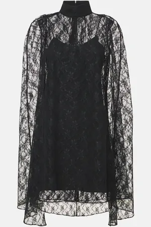 RODARTE Caped floral lace minidress