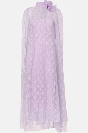 RODARTE Caped floral lace midi dress