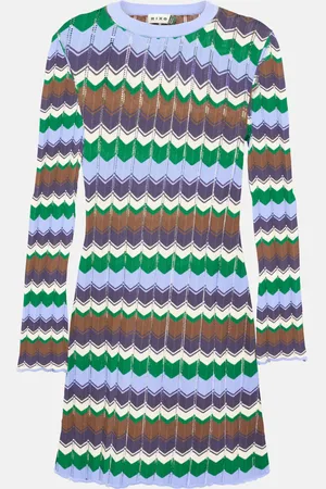 RIXO London Mylene chevron cotton minidress