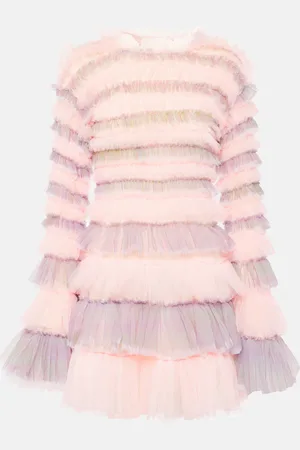 SUSAN FANG Shirred tulle minidress