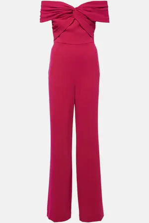 Roland Mouret Gathered cady wide-leg jumpsuit