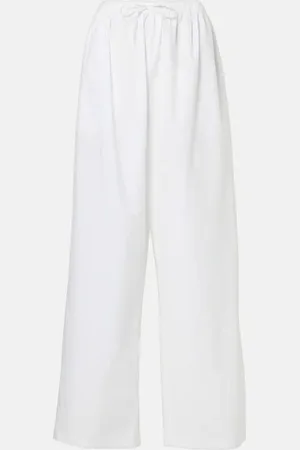 The Row Hubert cotton wide-leg pants
