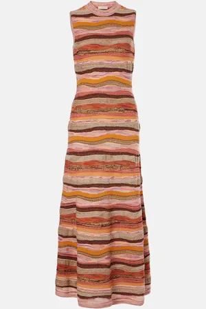 ULLA JOHNSON Fauna striped cotton-blend minidress