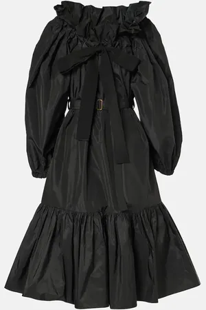 Patou Ruffled tiered faille minidress