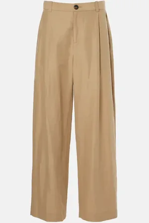 Vince High-rise cotton-blend wide-leg pants