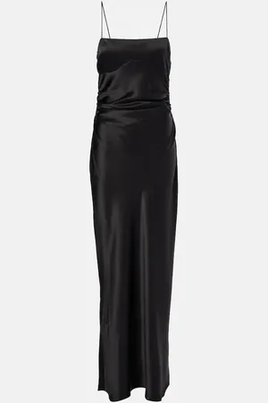 SIR Gathered silk slip dress