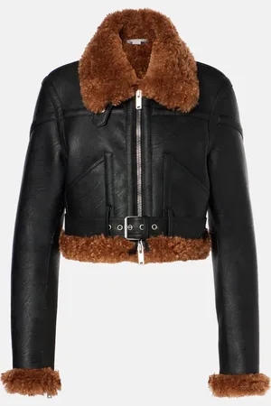 Stella McCartney Cropped faux leather biker jacket