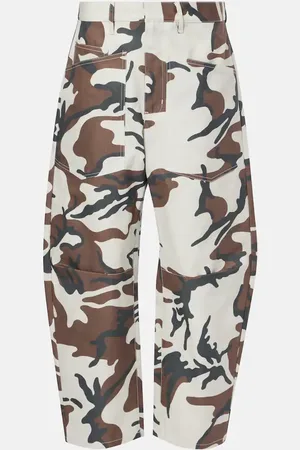 NILI LOTAN Shon camouflage cotton cargo pants