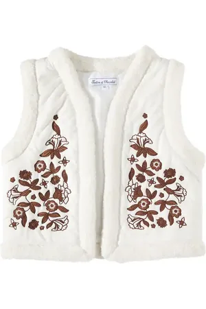 Tartine Et Chocolat Floral faux fur-trimmed vest