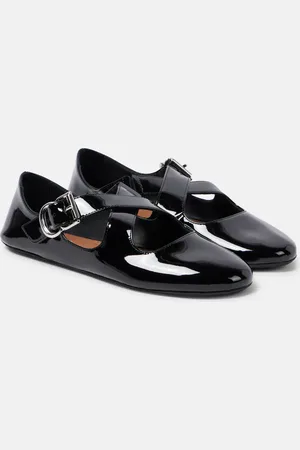 Alaïa AlaÃ¯a Criss Cross patent leather ballet flats