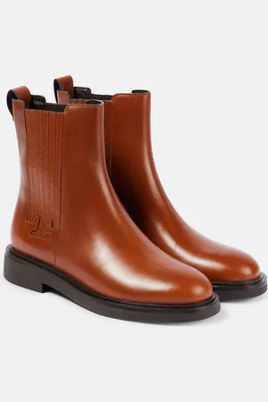 Tory Burch T Monogram leather Chelsea boots