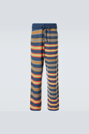 THE ELDER STATESMAN Leo striped cashmere and cotton pants