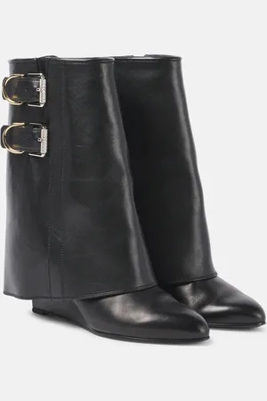 Givenchy Shark Lock Buckles leather ankle boots
