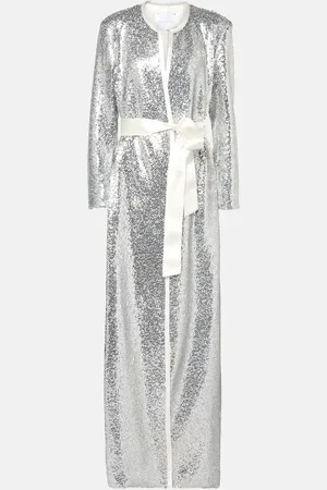 Markarian Allegra sequined wrap coat