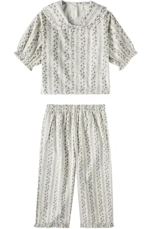 Rylee + Cru Vines printed ruffed pajamas