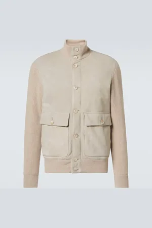 Brunello Cucinelli Single-breasted suede jacket