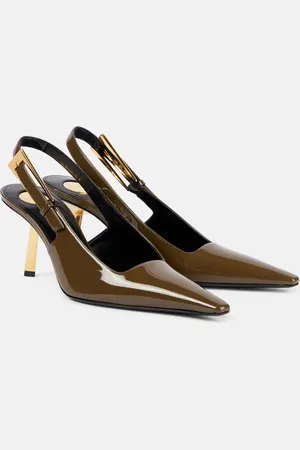 Saint Laurent Lee 75 patent leather slingback pumps