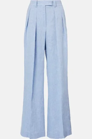 Brunello Cucinelli High-rise linen-blend wide-leg pants