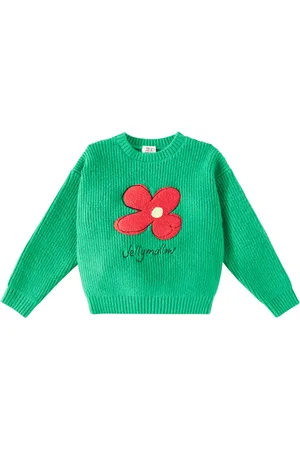 Jelly Mallow JM Flower embroidered ribbed-knit sweater