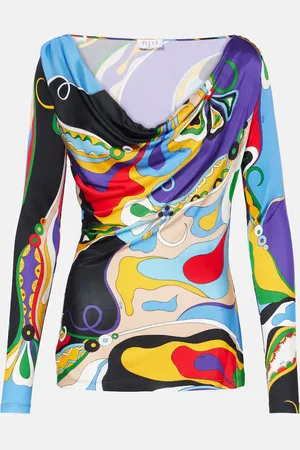 Puccini Orchidee jersey blouse