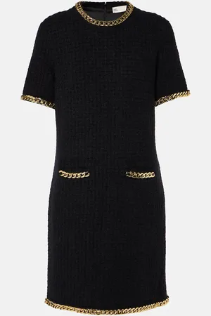 Tory Burch Chain-detail waffle-knit minidress