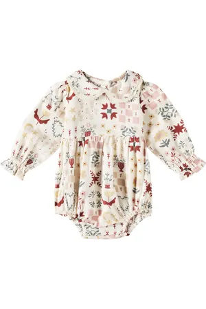 Rylee + Cru Baby Cora floral linen-blend bodysuit