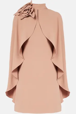Elie saab Floral-appliquÃ© ruffled cady minidress