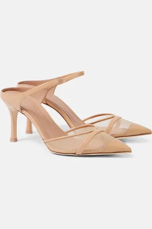 MALONE SOULIERS Uma 80 leather-trimmed mesh mules