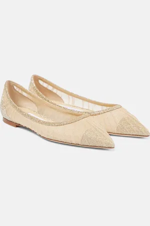 Jimmy Choo Love glitter tulle ballet flats