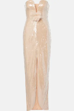 Self-Portrait Floral-appliquÃ© sequined gown