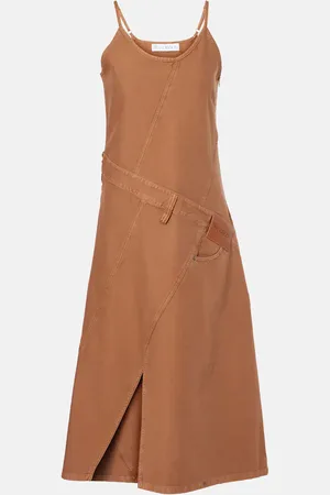 J.W.Anderson Logo asymmetric cotton midi dress