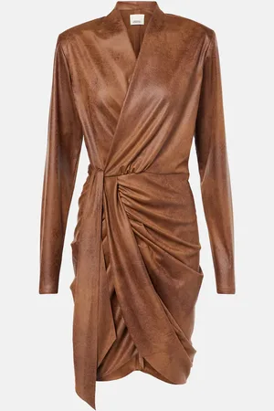 Isabel Marant Aleora draped faux suede wrap dress