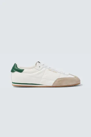 Saint Laurent Aston suede-trimmed sneakers