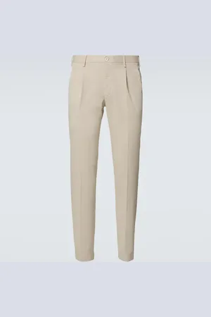 SLOWEAR Pleated cotton tapered pants
