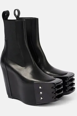 Rick Owens Porterville leather wedge chelsea boots