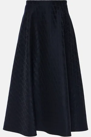 VALENTINO Toile Iconographe Crepe Couture midi skirt