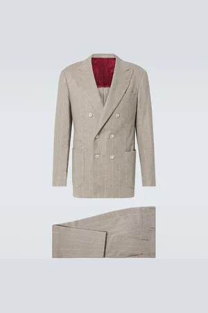 Brunello Cucinelli Striped wool and cashmere suit