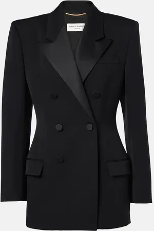 Saint Laurent Wool grain de poudre tuxedo jacket