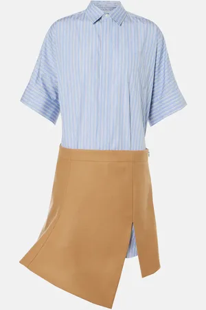 SACAI Melton cotton poplin and wool minidress