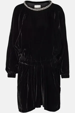 Isabel Marant Beniga crystal-embellished velvet minidress