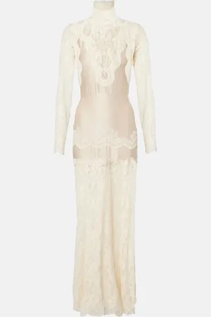 Paco rabanne Lace-trimmed maxi dress