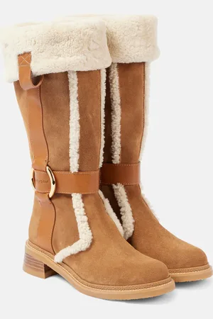 See by Chloé See By ChloÃ© New Ring suede and shearling knee-high boots