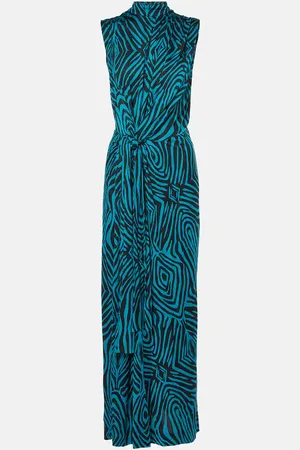 Diane von Furstenberg Geri zebra-print jersey maxi dress