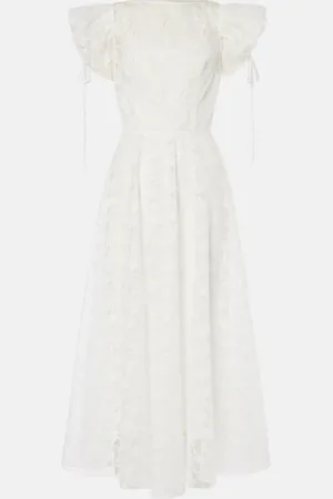 RODARTE Floral silk lace midi dress