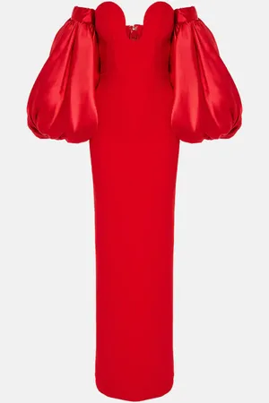 Solace Karina twill and crÃªpe gown