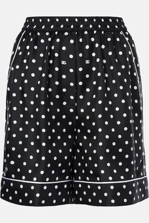 Dolce & Gabbana Polka-dot silk twill shorts