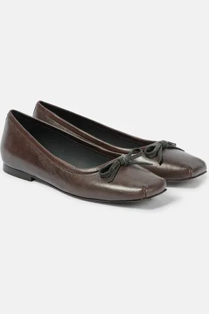 Brunello Cucinelli Monili bow-detail leather ballet flats